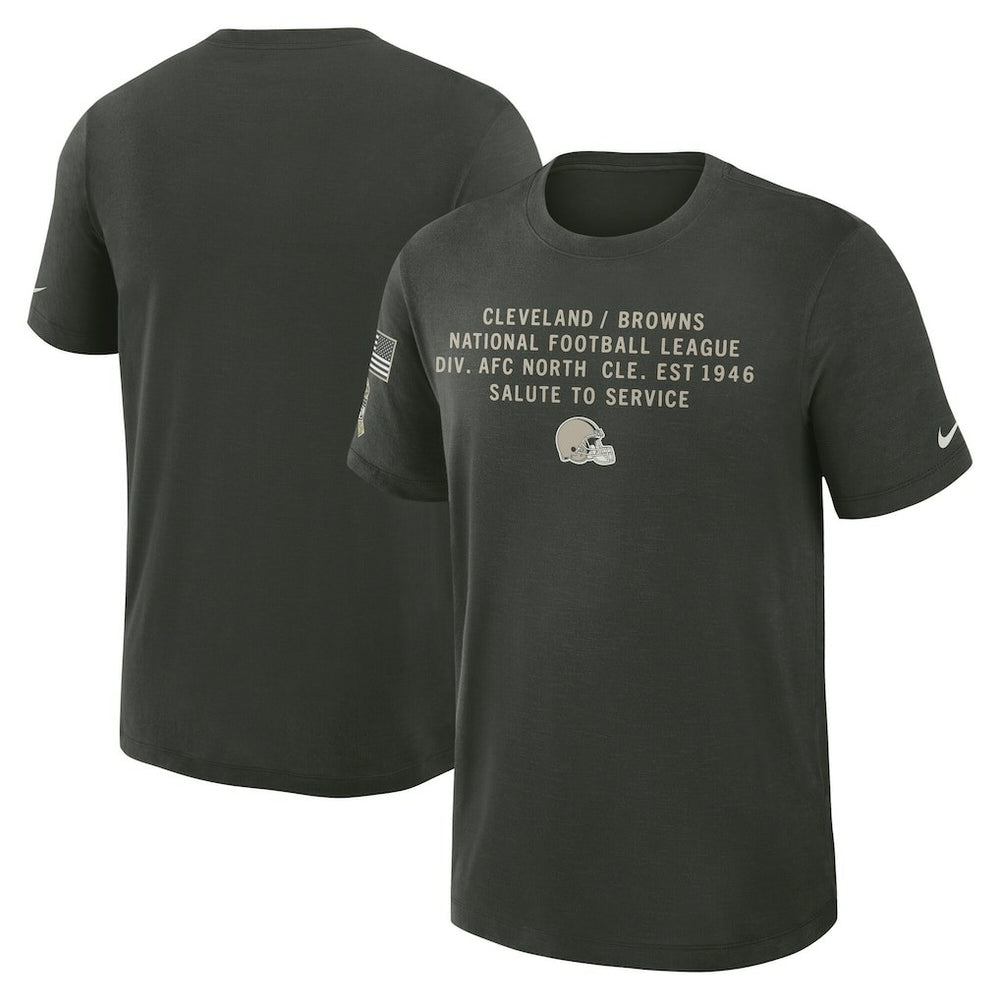 Cleveland Browns 2025 Salute to Service Sideline Slub Dri-FIT T-Shirt - Dark Green T-shirts