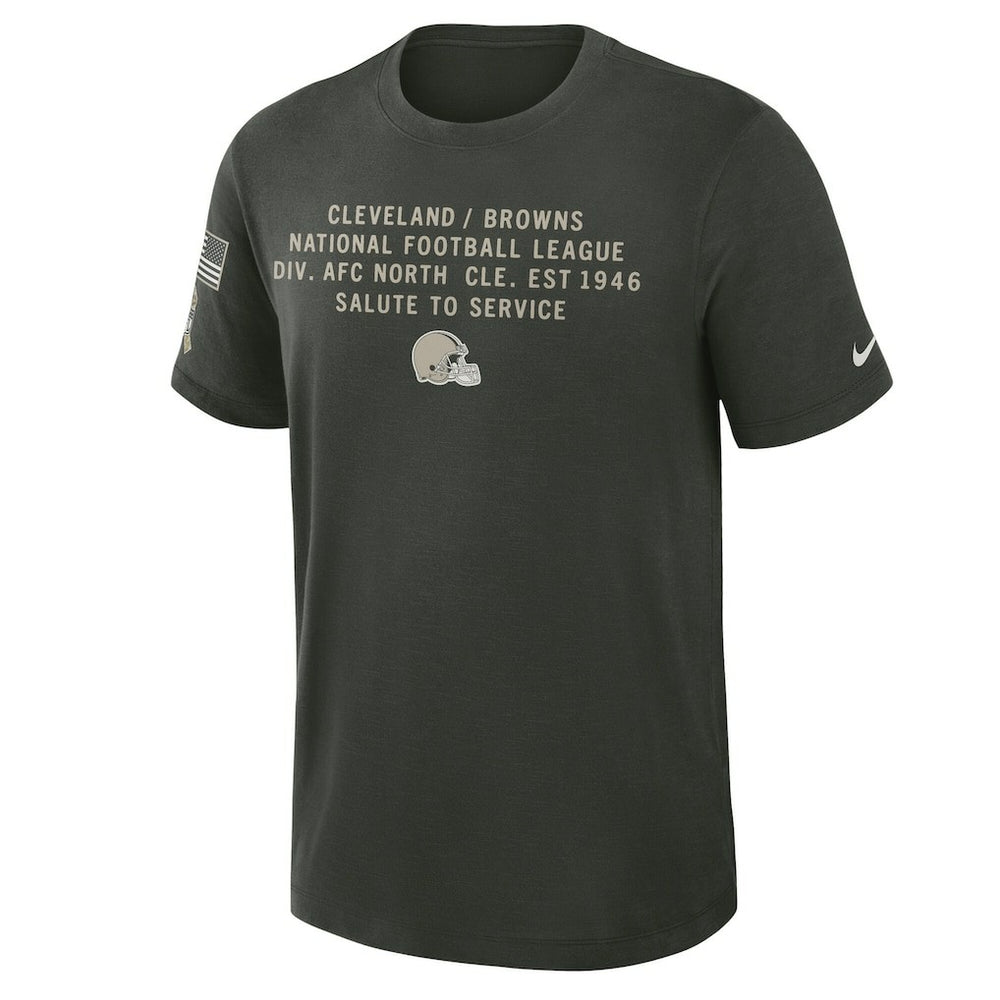Cleveland Browns 2025 Salute to Service Sideline Slub Dri-FIT T-Shirt - Dark Green T-shirts
