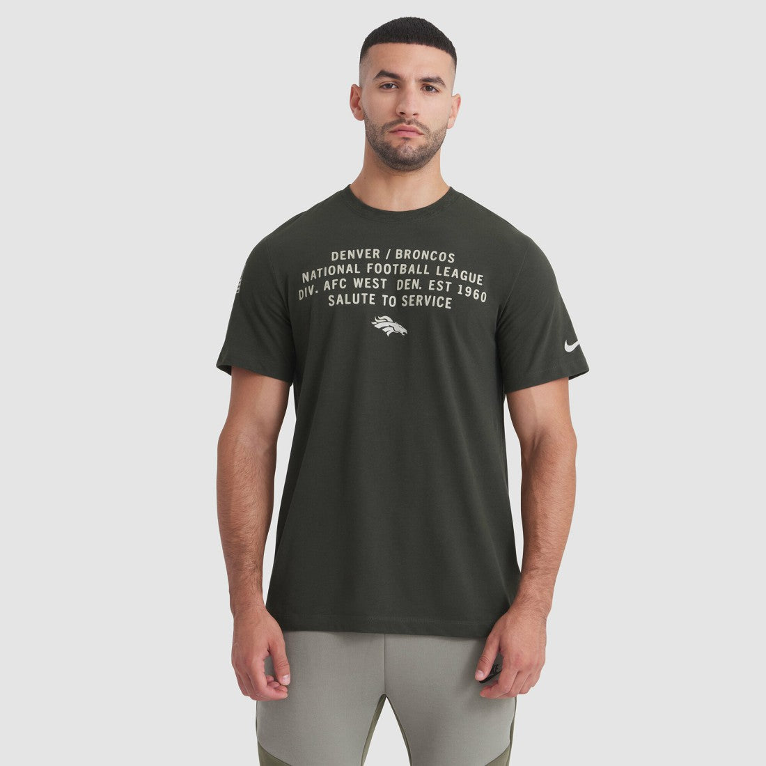Denver Broncos 2025 Salute to Service Sideline Slub Dri-FIT T-Shirt - Forest Green T-shirts