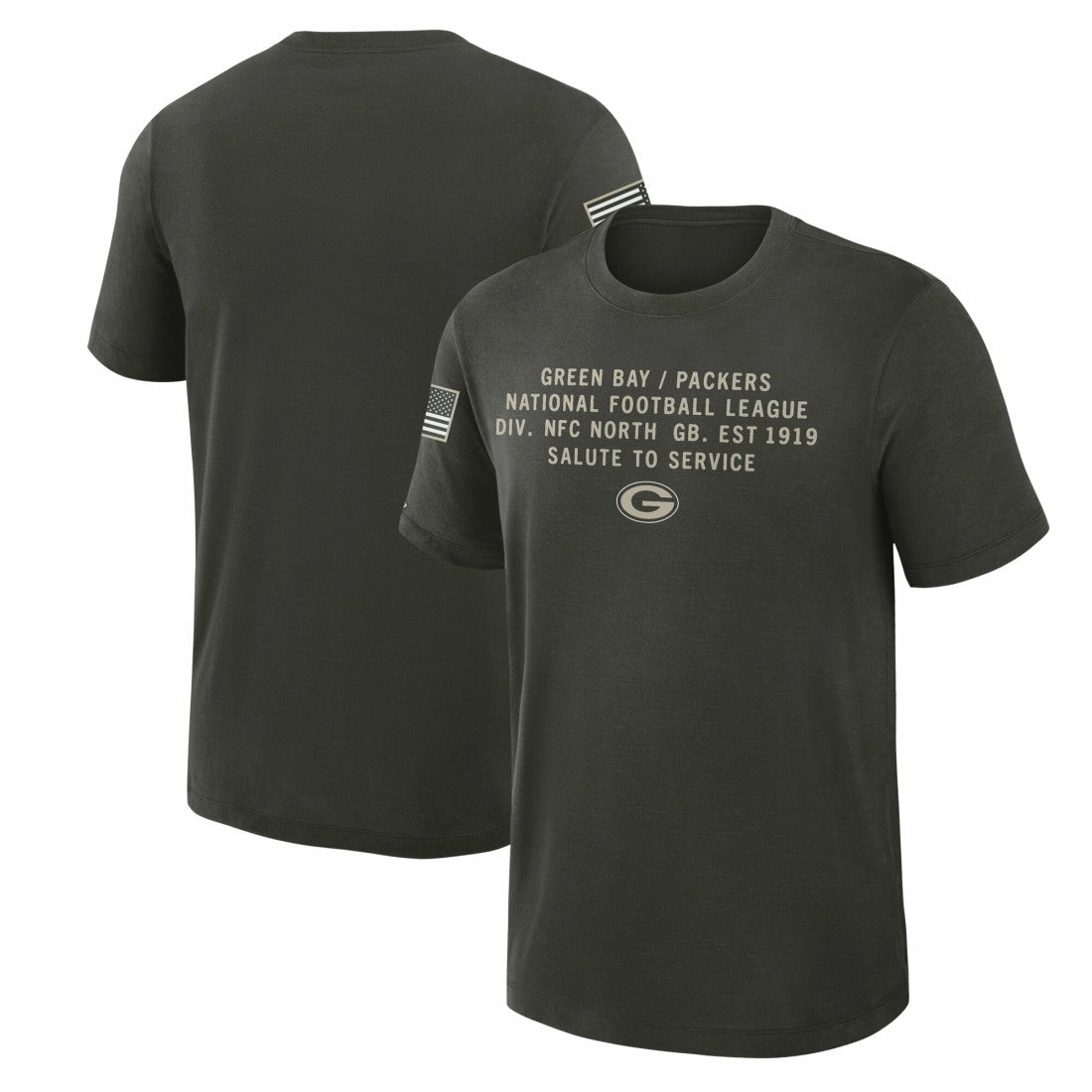 Green Bay Packers 2025 Salute to Service Sideline Slub Dri-FIT T-Shirt - Forest Green T-shirts
