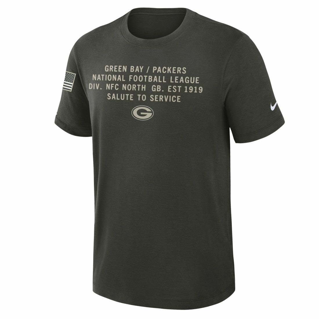 Green Bay Packers 2025 Salute to Service Sideline Slub Dri-FIT T-Shirt - Forest Green T-shirts