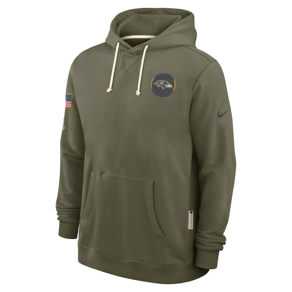 Baltimore Ravens 2025 Salute to Service Sideline Standard Issue Dri-FIT Hoodie - Olive Hoodies