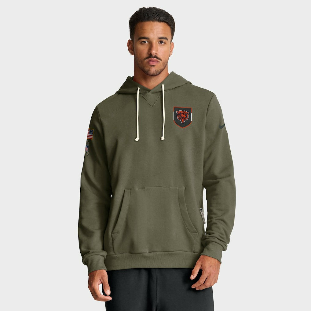 Chicago Bears 2025 Salute to Service Sideline Standard Issue Dri-FIT Hoodie - Olive Hoodies