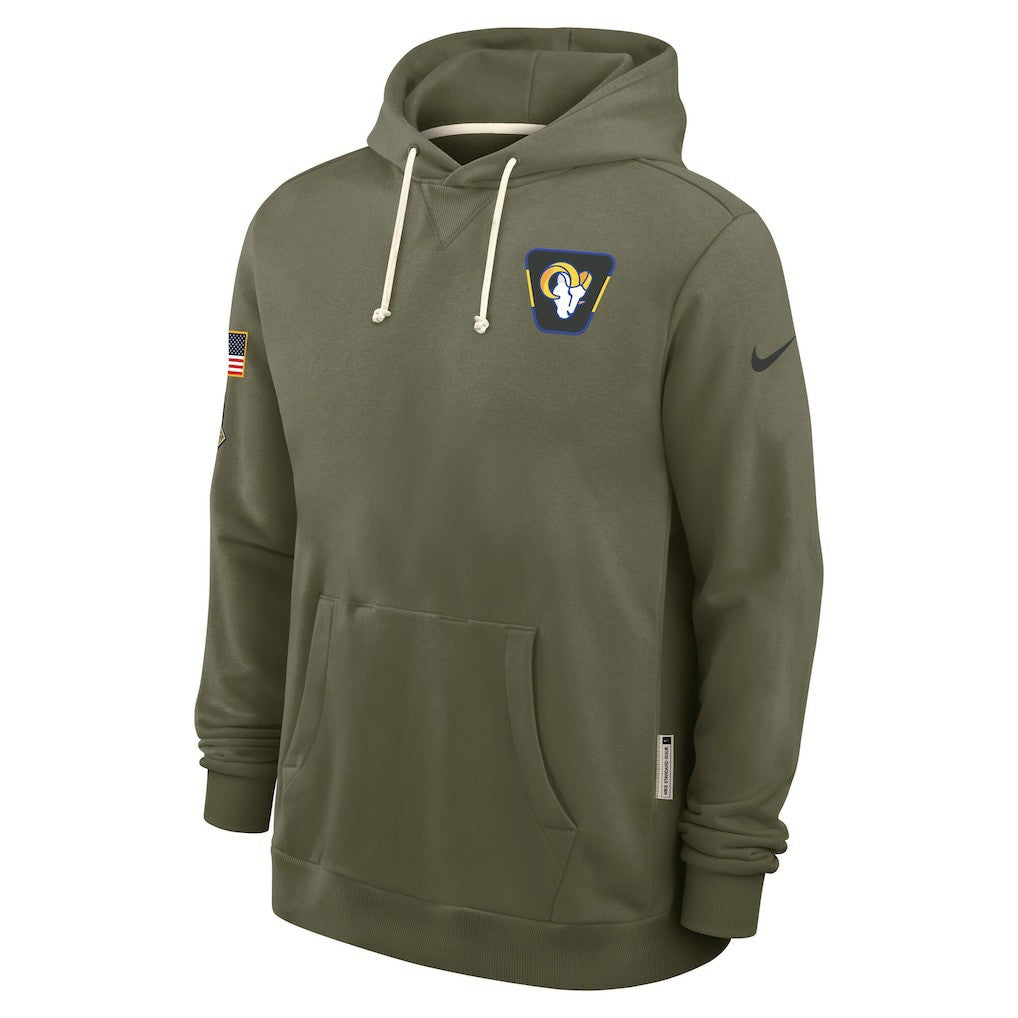Los Angeles Rams 2025 Salute to Service Sideline Standard Issue Dri-FIT Hoodie - Olive Hoodies