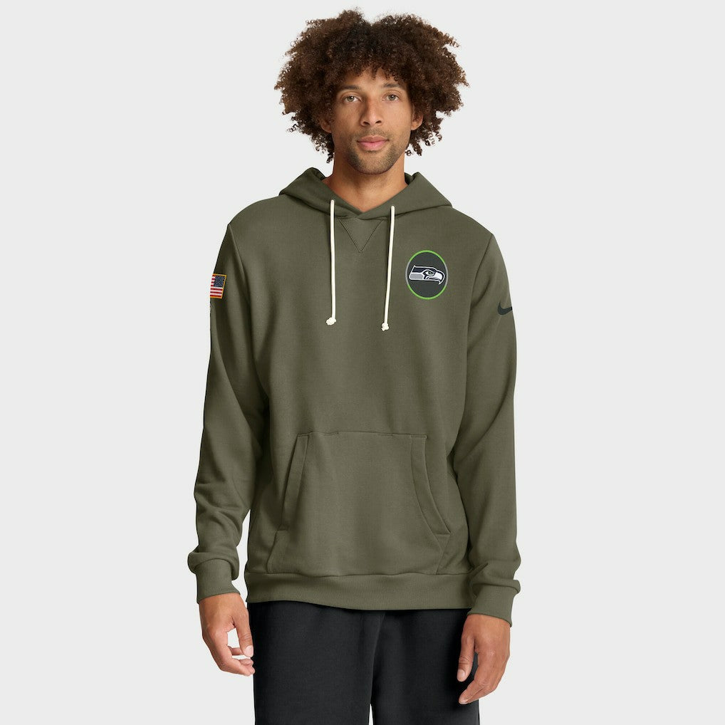 Seattle Seahawks 2025 Salute to Service Sideline Standard Issue Dri-FIT Hoodie - Olive Hoodies