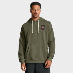 San Francisco 49ers 2025 Salute to Service Sideline Standard Issue Dri-FIT Hoodie - Olive Hoodies