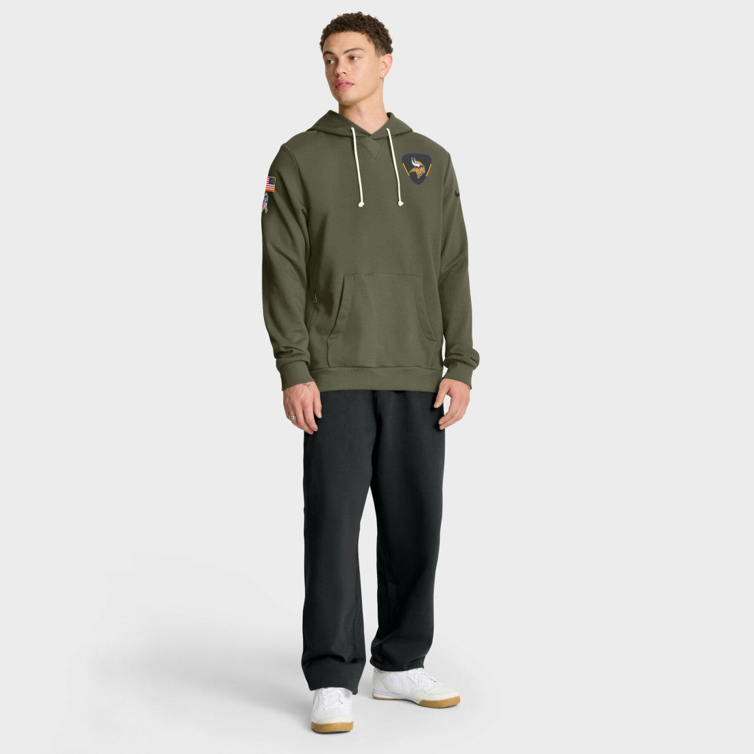 Minnesota Vikings 2025 Salute to Service Sideline Standard Issue Dri-FIT Hoodie - Olive Hoodies