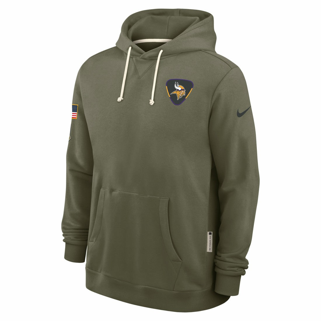 Minnesota Vikings 2025 Salute to Service Sideline Standard Issue Dri-FIT Hoodie - Olive Hoodies