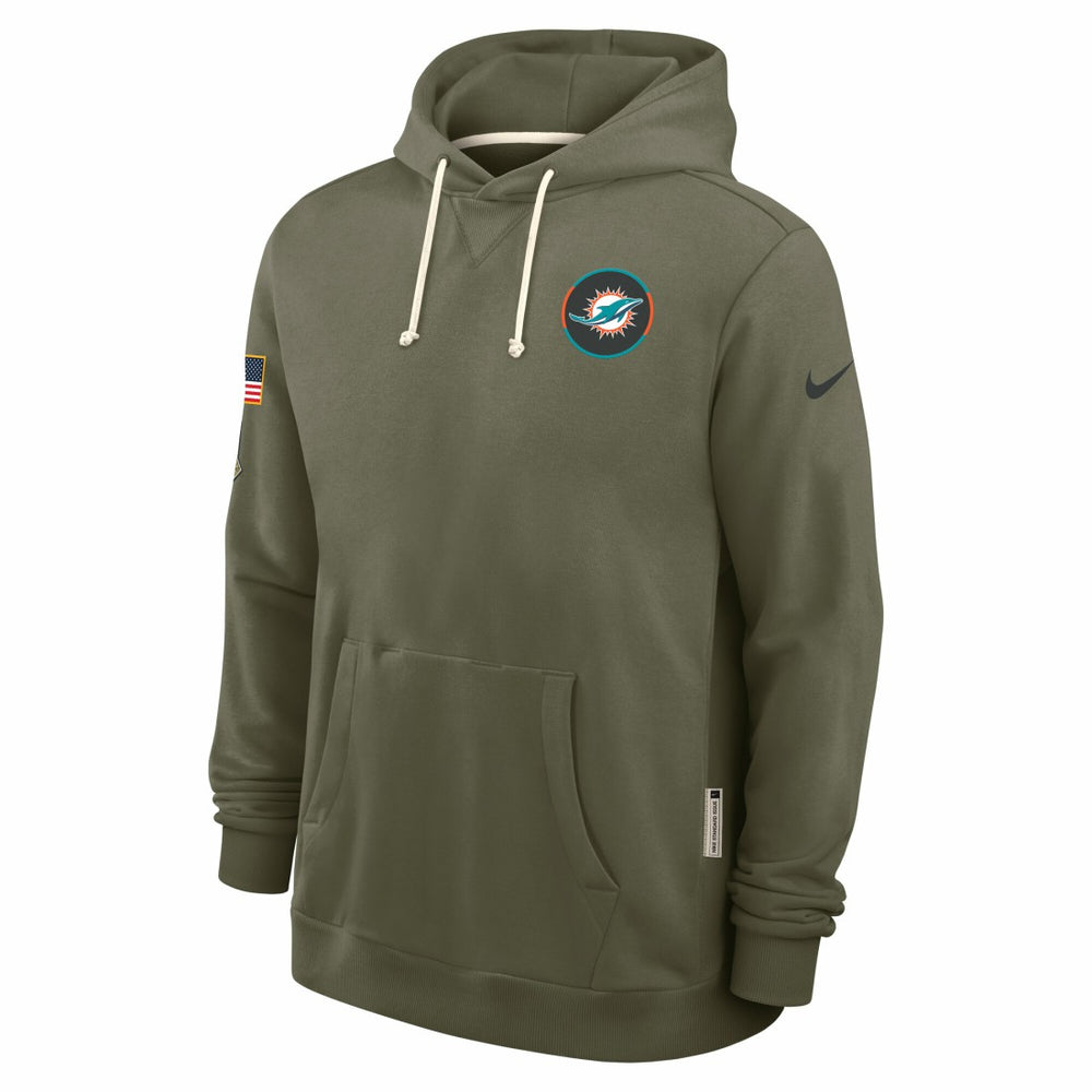 Miami Dolphins 2025 Salute to Service Sideline Standard Issue Dri-FIT Hoodie - Olive Hoodies