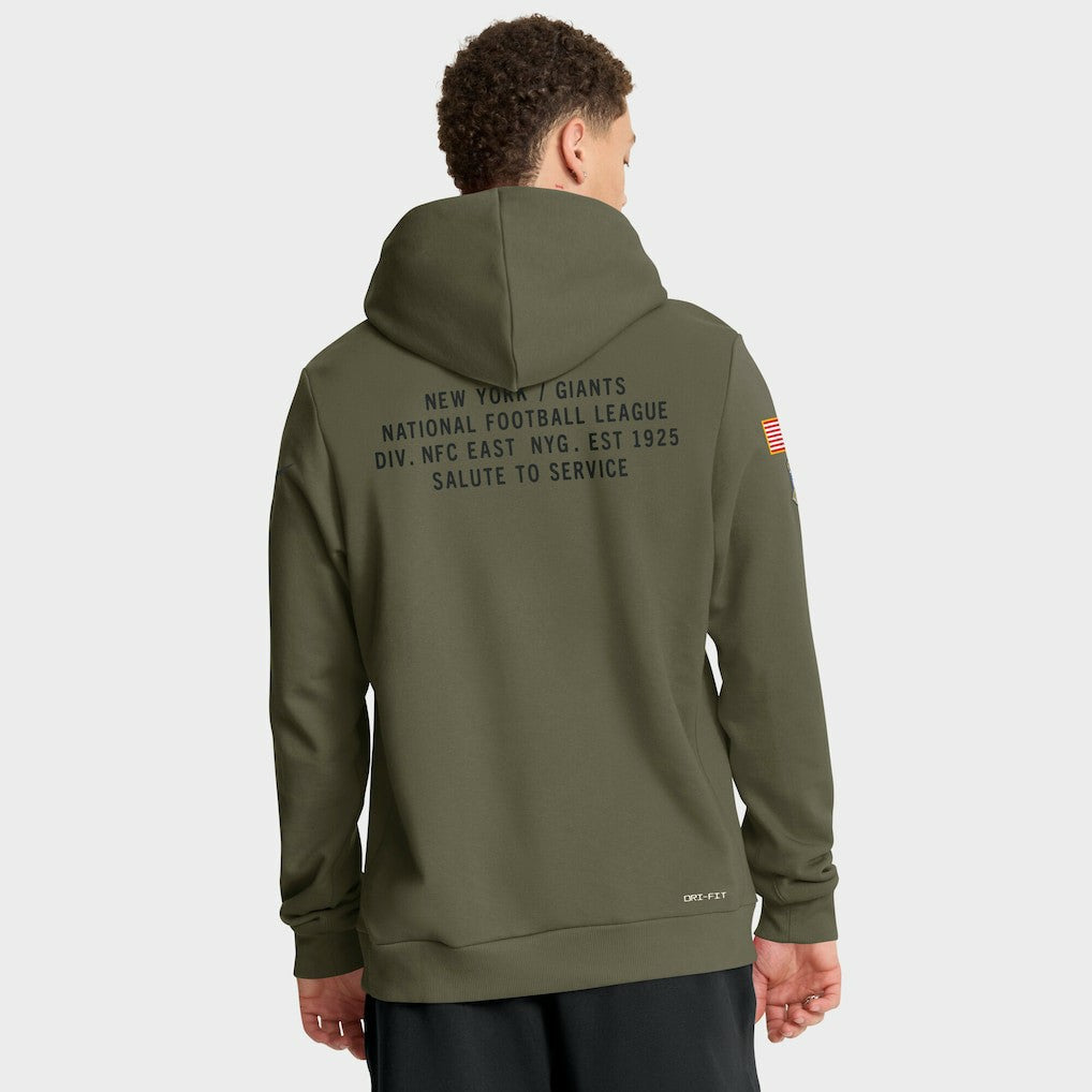 New York Giants 2025 Salute to Service Sideline Standard Issue Dri-FIT Hoodie - Olive Hoodies