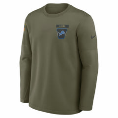 Detroit Lions 2025 Salute to Service Sideline Coaches Therma-FIT Long Sleeve Shirt - Olive