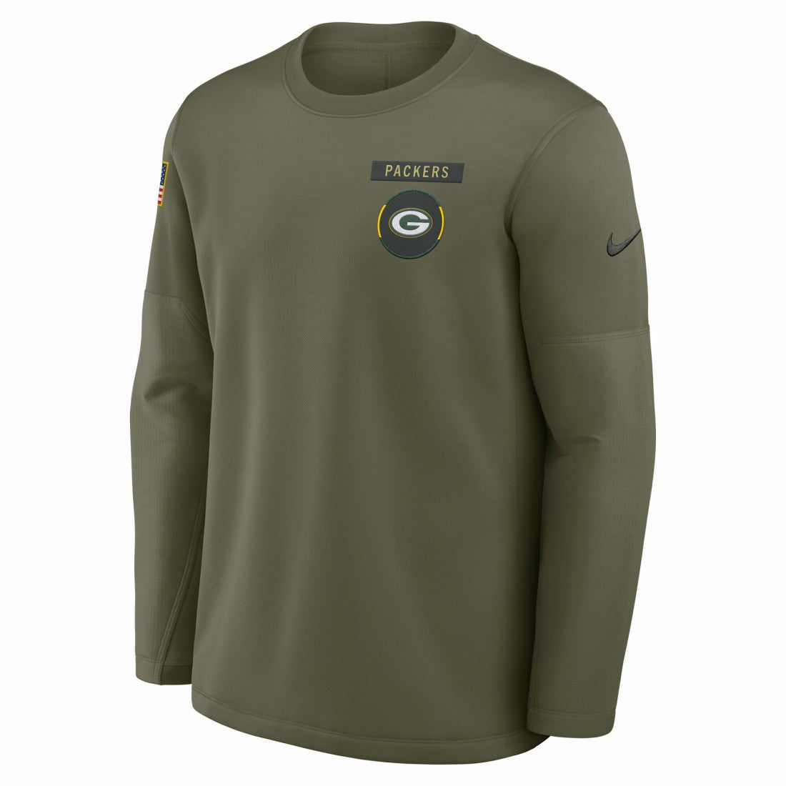 Green Bay Packers 2025 Salute to Service Sideline Coaches Therma-FIT Long Sleeve Shirt - Olive