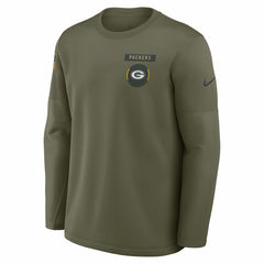 Green Bay Packers 2025 Salute to Service Sideline Coaches Therma-FIT Long Sleeve Shirt - Olive