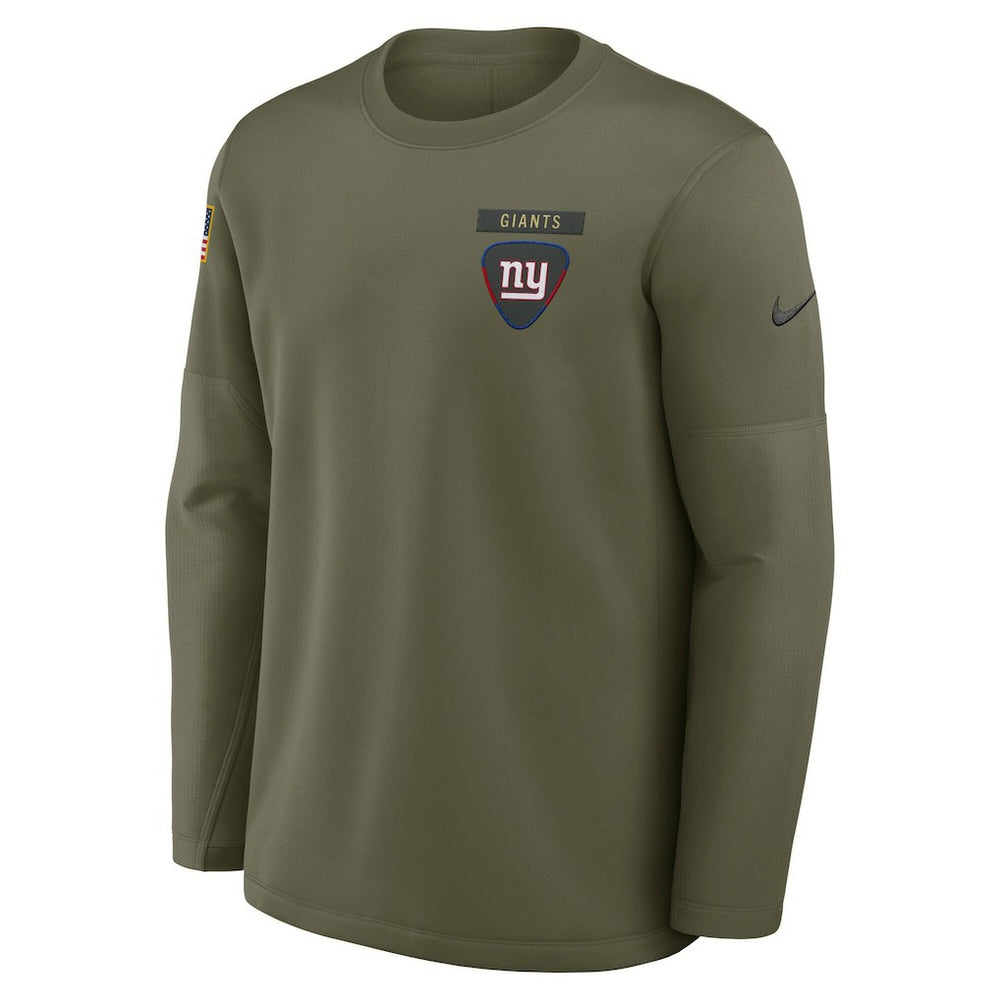 New York Giants 2025 Salute to Service Sideline Coaches Therma-FIT Long Sleeve Shirt - Olive