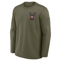San Francisco 49ers 2025 Salute to Service Sideline Coaches Therma-FIT Long Sleeve Shirt - Olive
