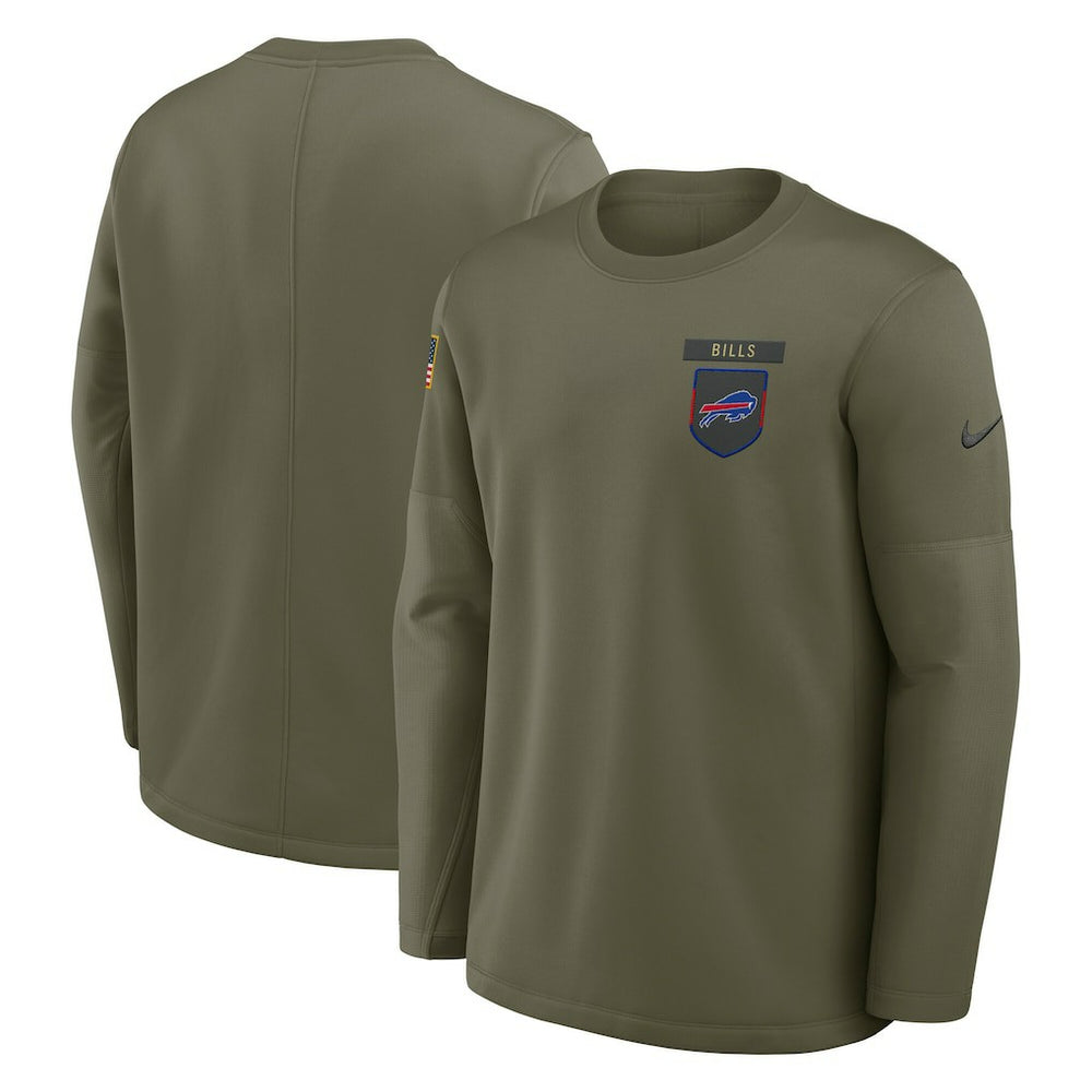 Buffalo Bills 2025 Salute to Service Sideline Coaches Therma-FIT Long Sleeve Shirt - Olive
