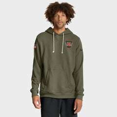 Cincinnati Bengals Big & Tall 2025 Salute to Service Sideline Dominant Force Dri-FIT Hoodie - Olive Hoodies