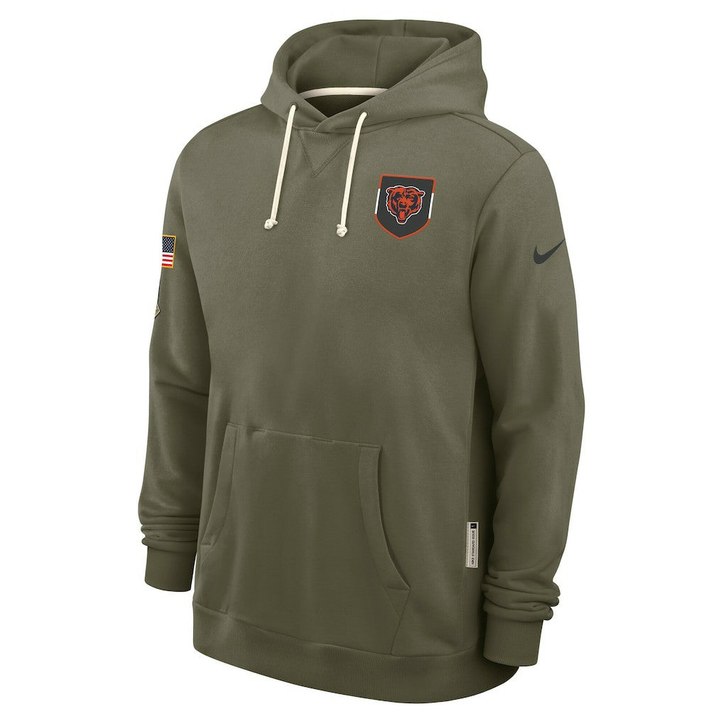 Chicago Bears Big & Tall 2025 Salute to Service Sideline Dominant Force Dri-FIT Hoodie - Olive Hoodies