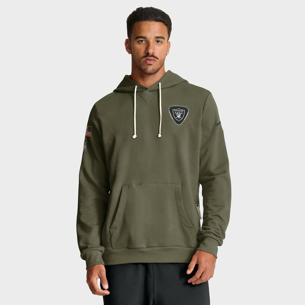 Las Vegas Raiders Big & Tall 2025 Salute to Service Sideline Dominant Force Dri-FIT Hoodie - Olive Hoodies
