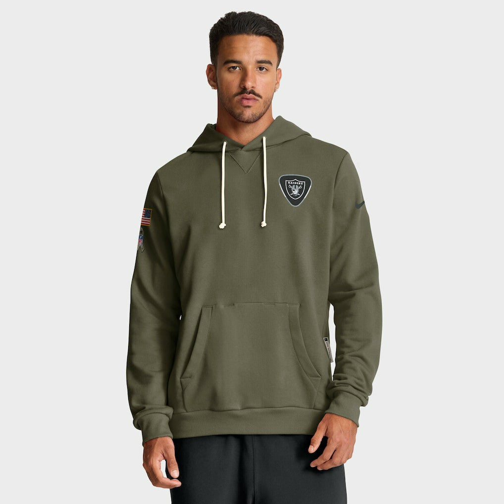 Las Vegas Raiders Big & Tall 2025 Salute to Service Sideline Dominant Force Dri-FIT Hoodie - Olive Hoodies
