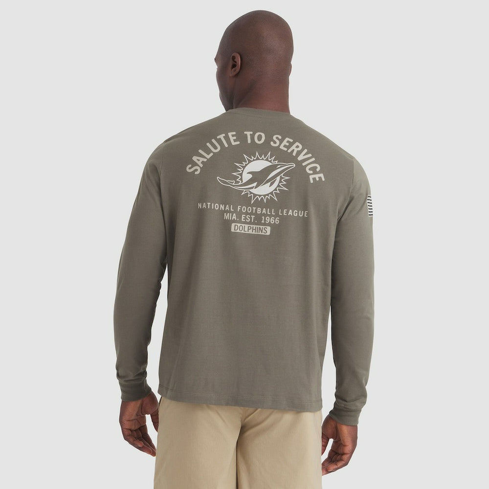 Miami Dolphins 2025 Salute to Service Sideline Long Sleeve T-Shirt - Olive T-shirts