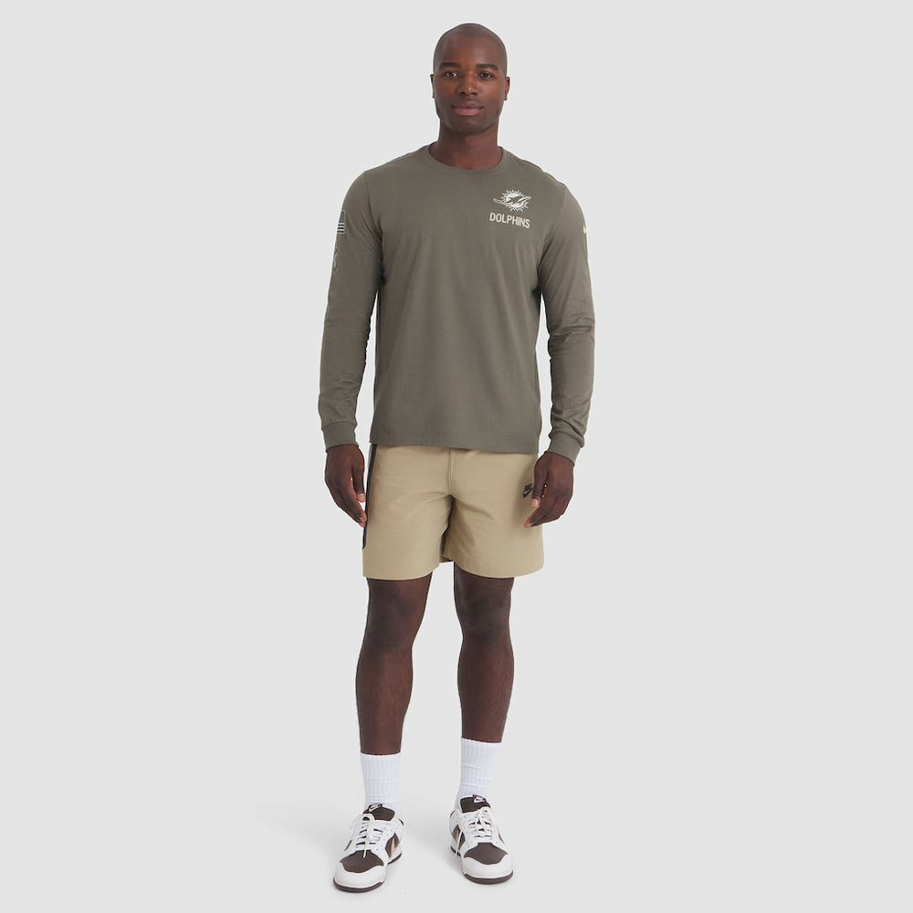 Miami Dolphins 2025 Salute to Service Sideline Long Sleeve T-Shirt - Olive T-shirts