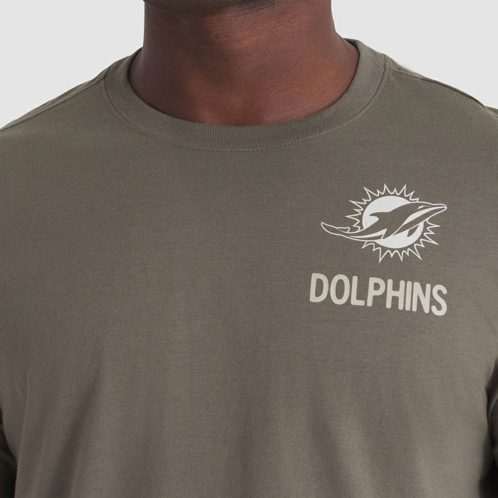 Miami Dolphins 2025 Salute to Service Sideline Long Sleeve T-Shirt - Olive T-shirts