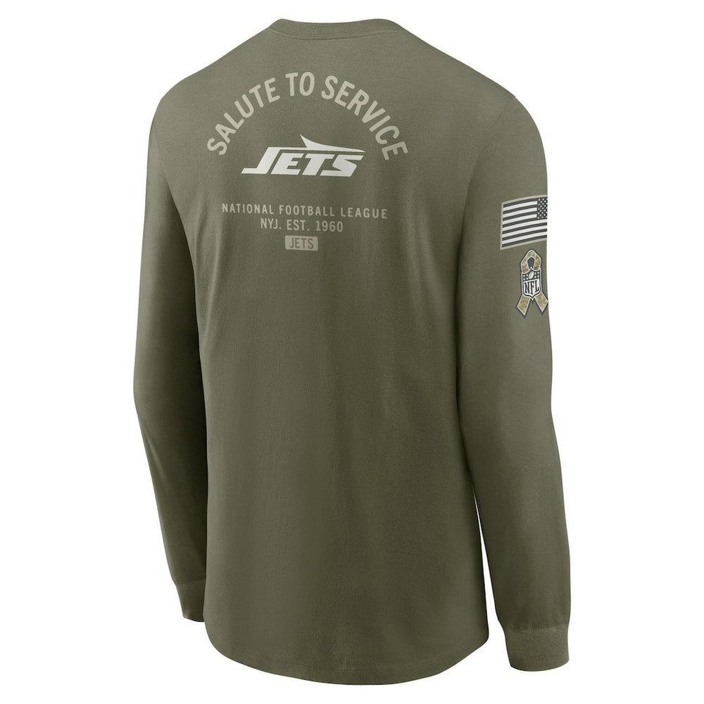 New York Jets 2025 Salute to Service Sideline Long Sleeve T-Shirt - Olive T-shirts
