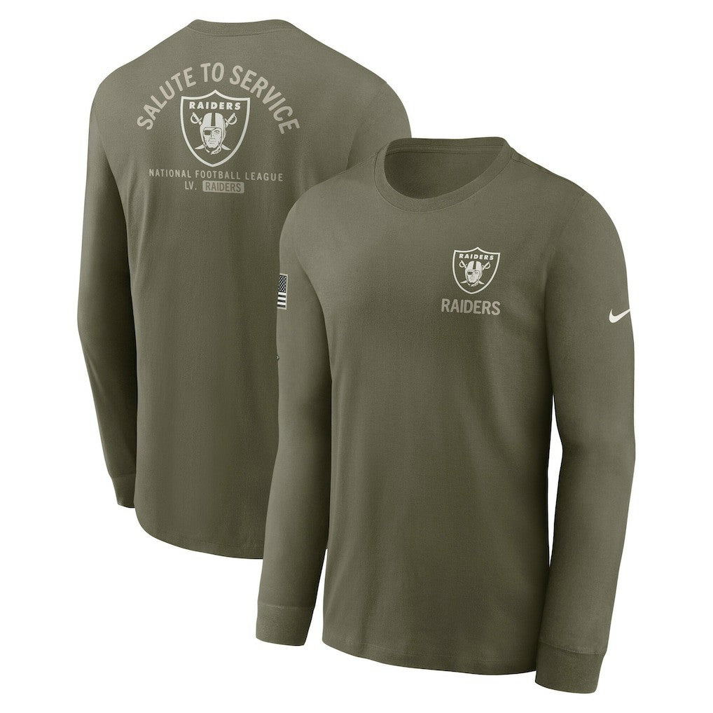 Las Vegas Raiders 2025 Salute to Service Sideline Long Sleeve T-Shirt - Olive T-shirts
