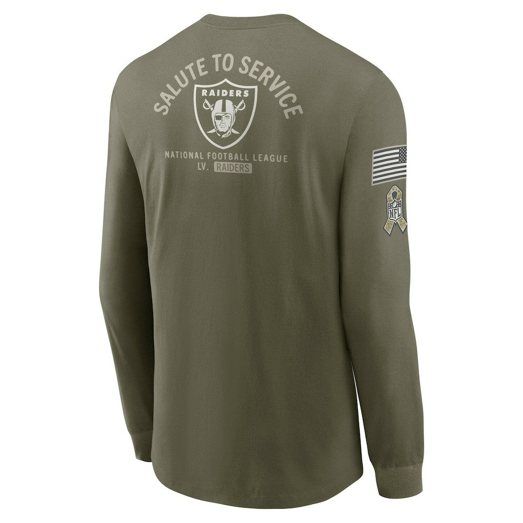 Las Vegas Raiders 2025 Salute to Service Sideline Long Sleeve T-Shirt - Olive T-shirts