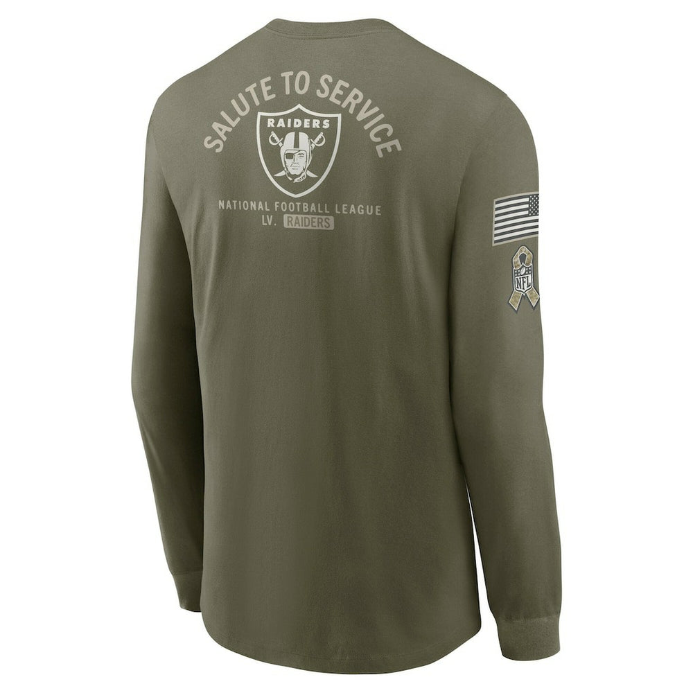 Las Vegas Raiders 2025 Salute to Service Sideline Long Sleeve T-Shirt - Olive T-shirts