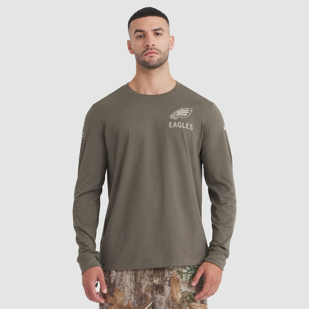 Philadelphia Eagles 2025 Salute to Service Sideline Long Sleeve T-Shirt - Olive T-shirts