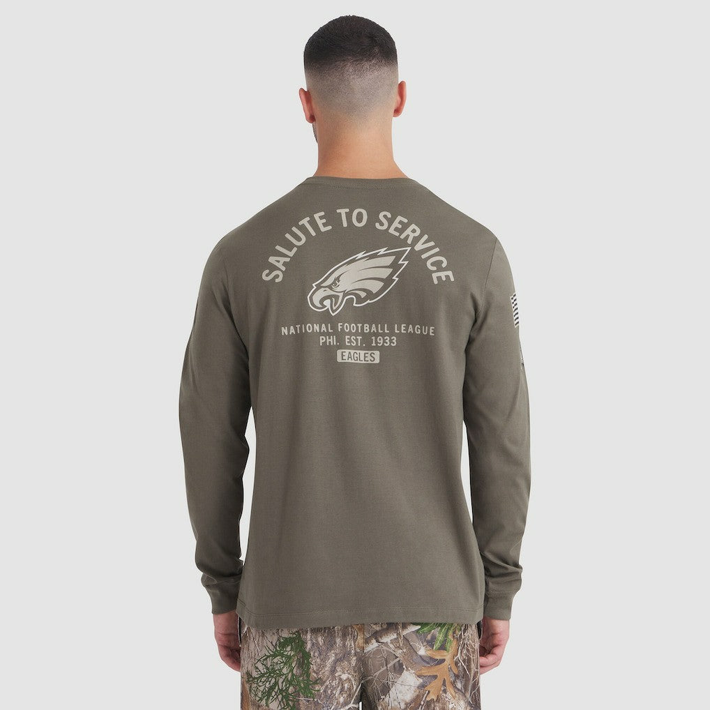Philadelphia Eagles 2025 Salute to Service Sideline Long Sleeve T-Shirt - Olive T-shirts