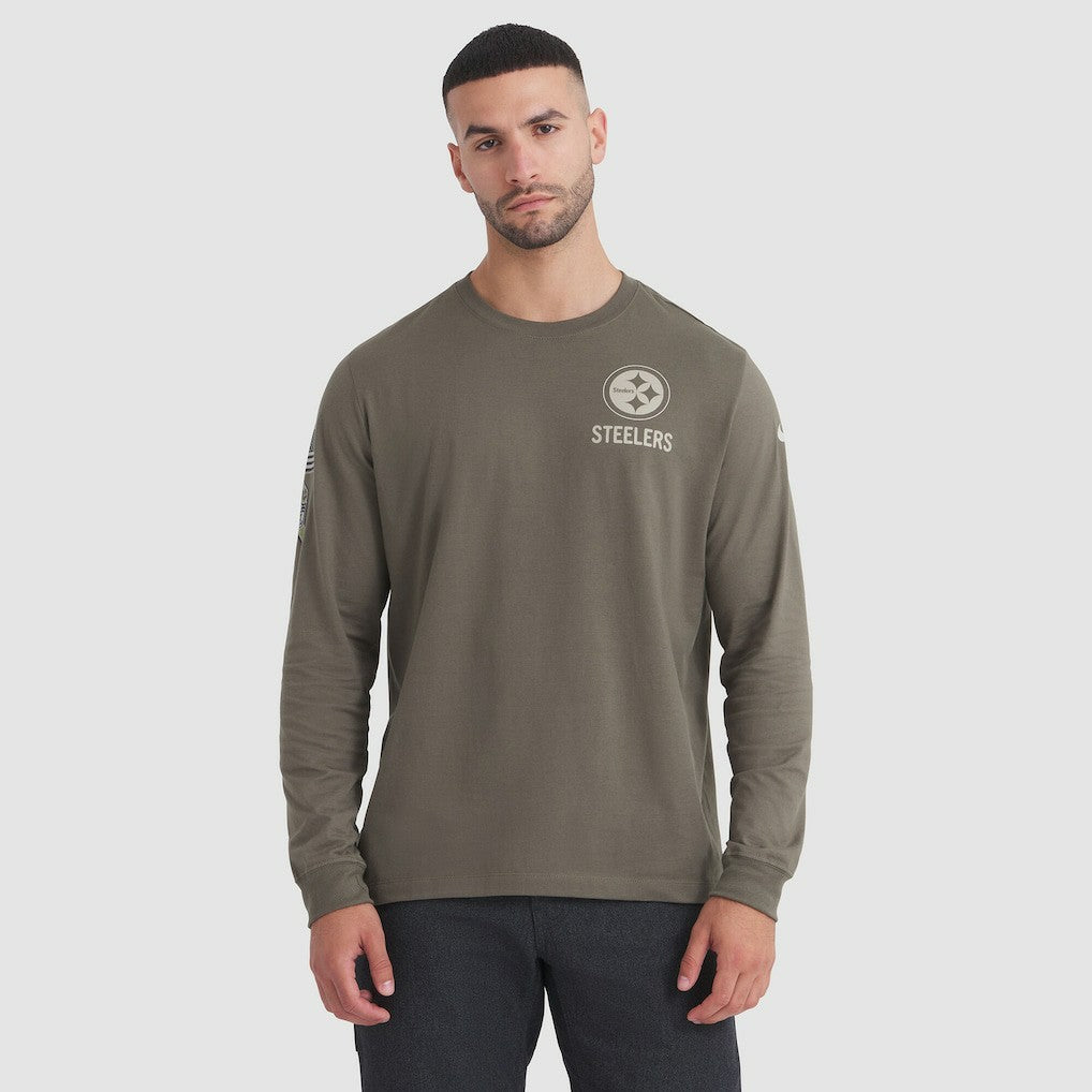 Pittsburgh Steelers 2025 Salute to Service Sideline Long Sleeve T-Shirt - Olive T-shirts