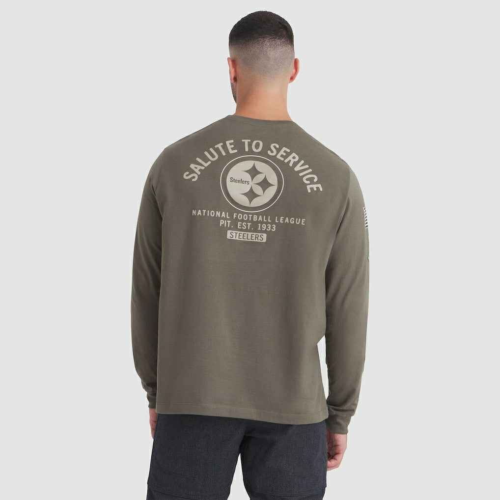 Pittsburgh Steelers 2025 Salute to Service Sideline Long Sleeve T-Shirt - Olive T-shirts