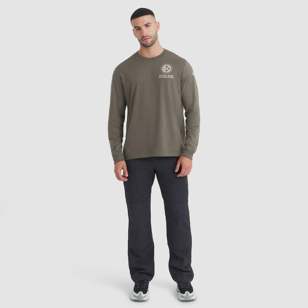 Pittsburgh Steelers 2025 Salute to Service Sideline Long Sleeve T-Shirt - Olive T-shirts