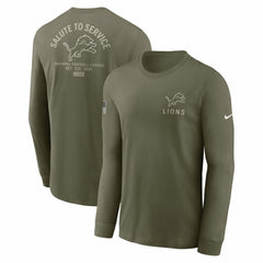 Detroit Lions 2025 Salute to Service Sideline Long Sleeve T-Shirt - Olive T-shirts