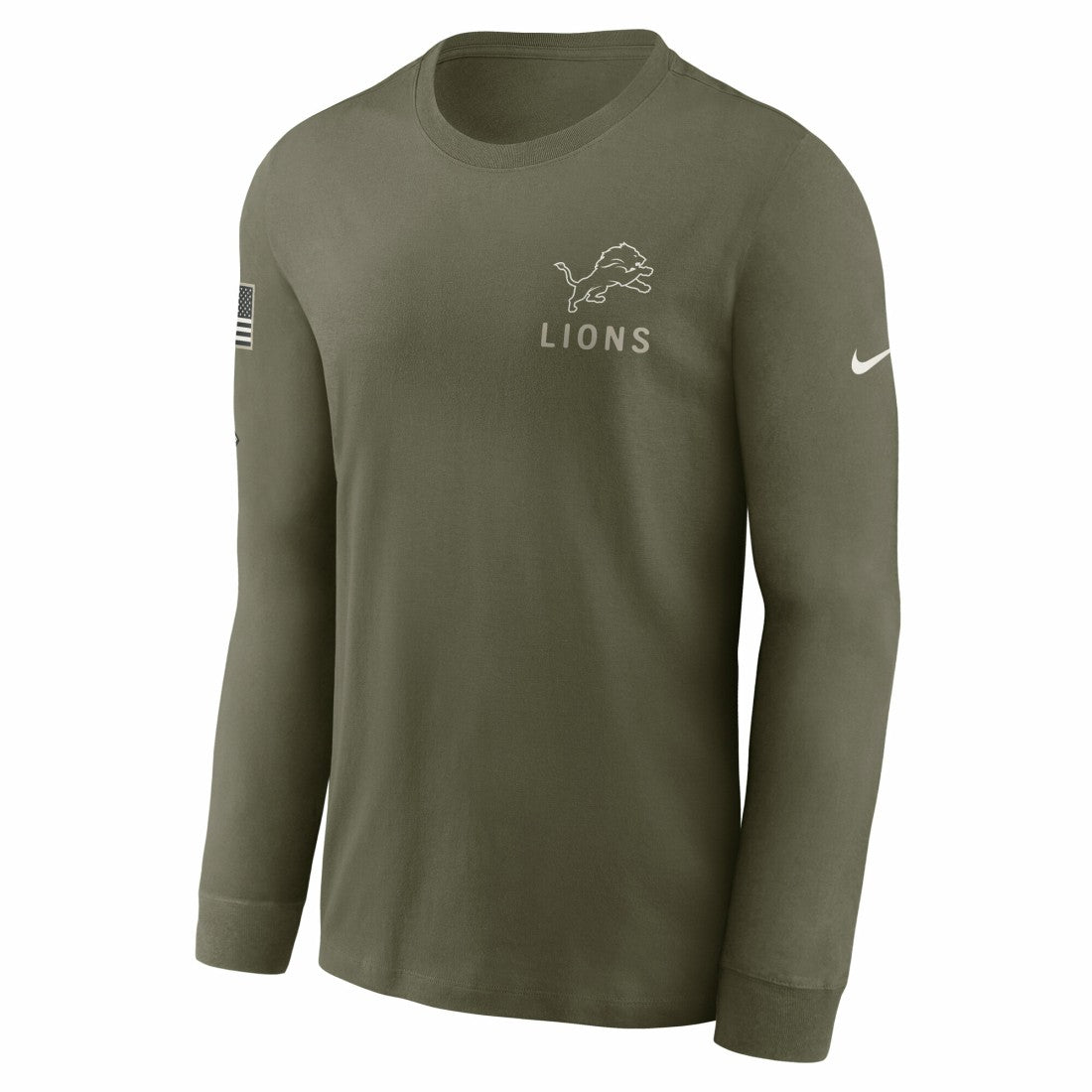 Detroit Lions 2025 Salute to Service Sideline Long Sleeve T-Shirt - Olive T-shirts