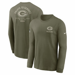Green Bay Packers 2025 Salute to Service Sideline Long Sleeve T-Shirt - Olive T-shirts