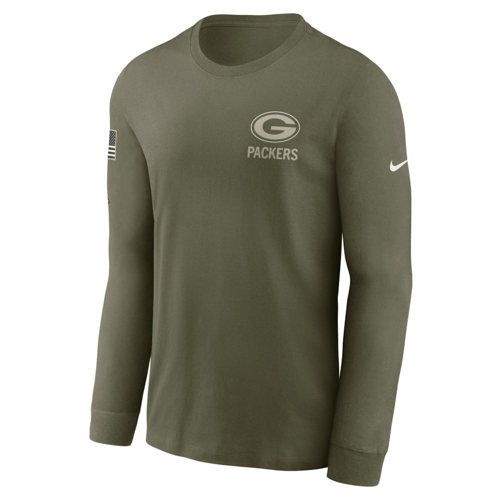 Green Bay Packers 2025 Salute to Service Sideline Long Sleeve T-Shirt - Olive T-shirts