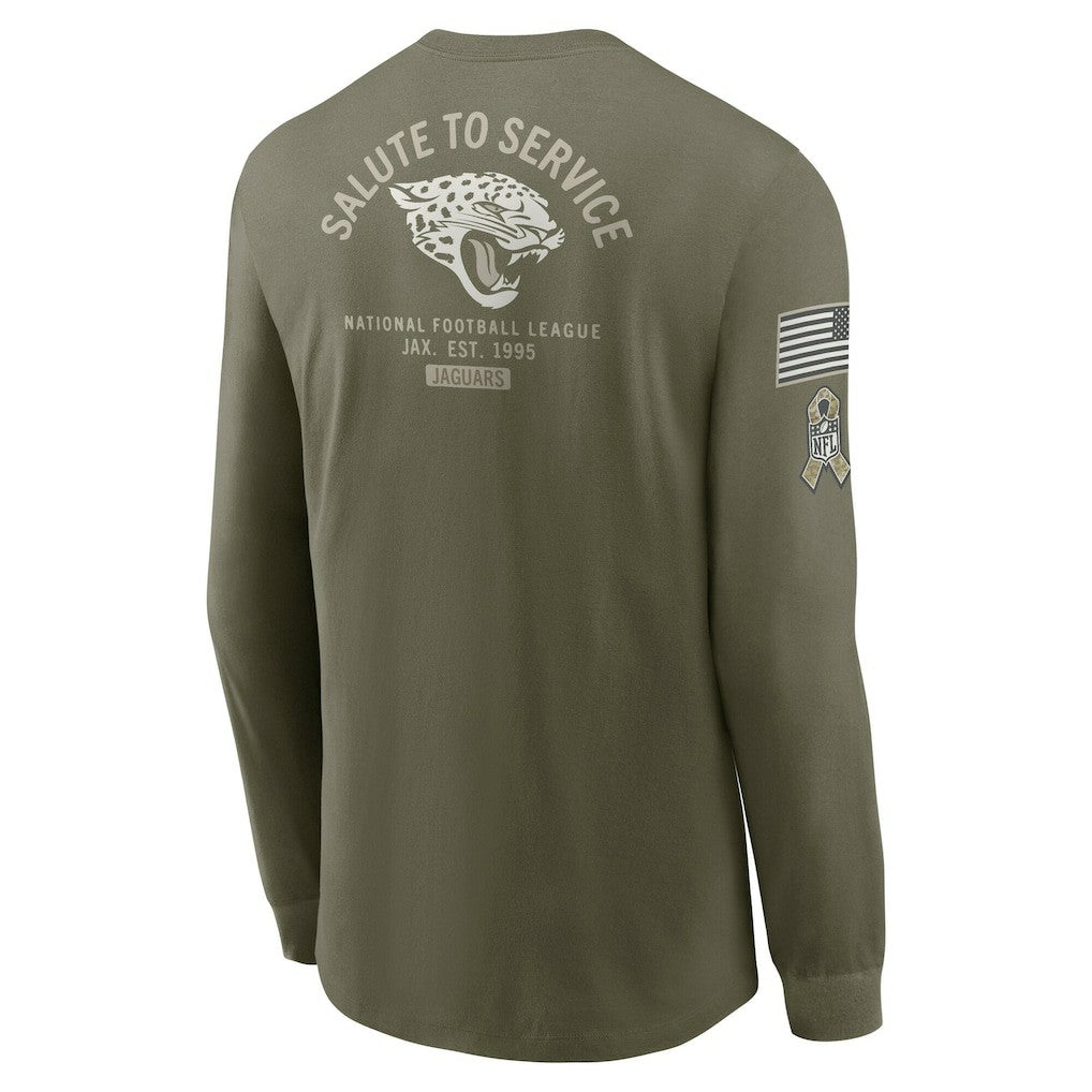 Jacksonville Jaguars 2025 Salute to Service Sideline Long Sleeve T-Shirt - Olive T-shirts
