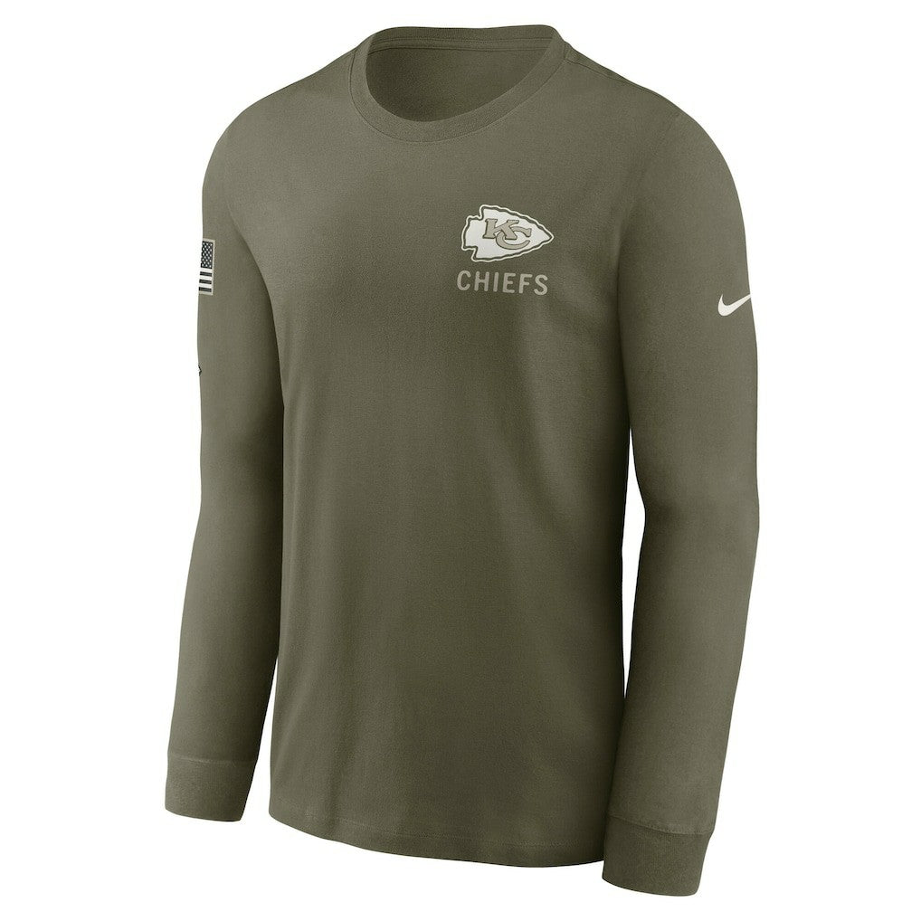 Kansas City Chiefs 2025 Salute to Service Sideline Long Sleeve T-Shirt - Olive T-shirts