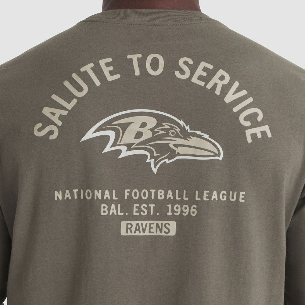 Baltimore Ravens 2025 Salute to Service Sideline Long Sleeve T-Shirt - Olive T-shirts