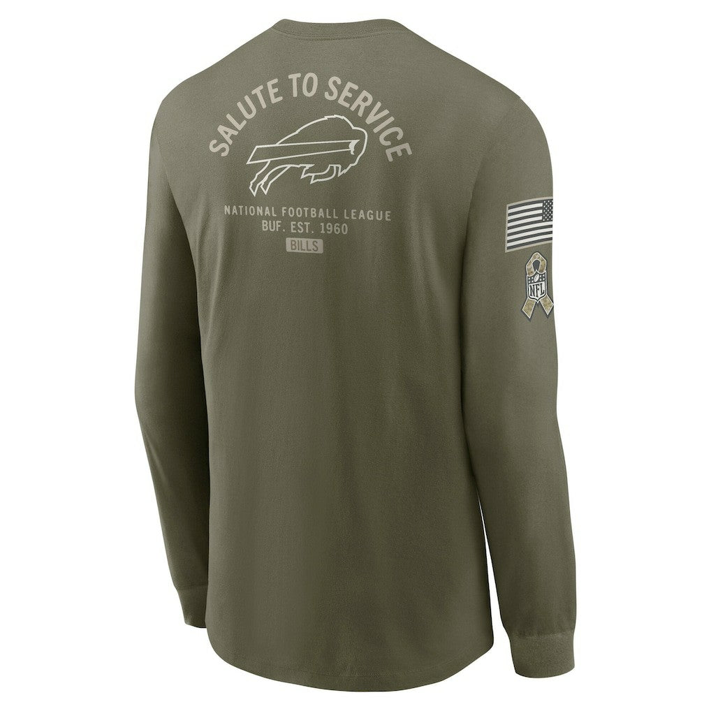 Buffalo Bills 2025 Salute to Service Sideline Long Sleeve T-Shirt - Olive T-shirts
