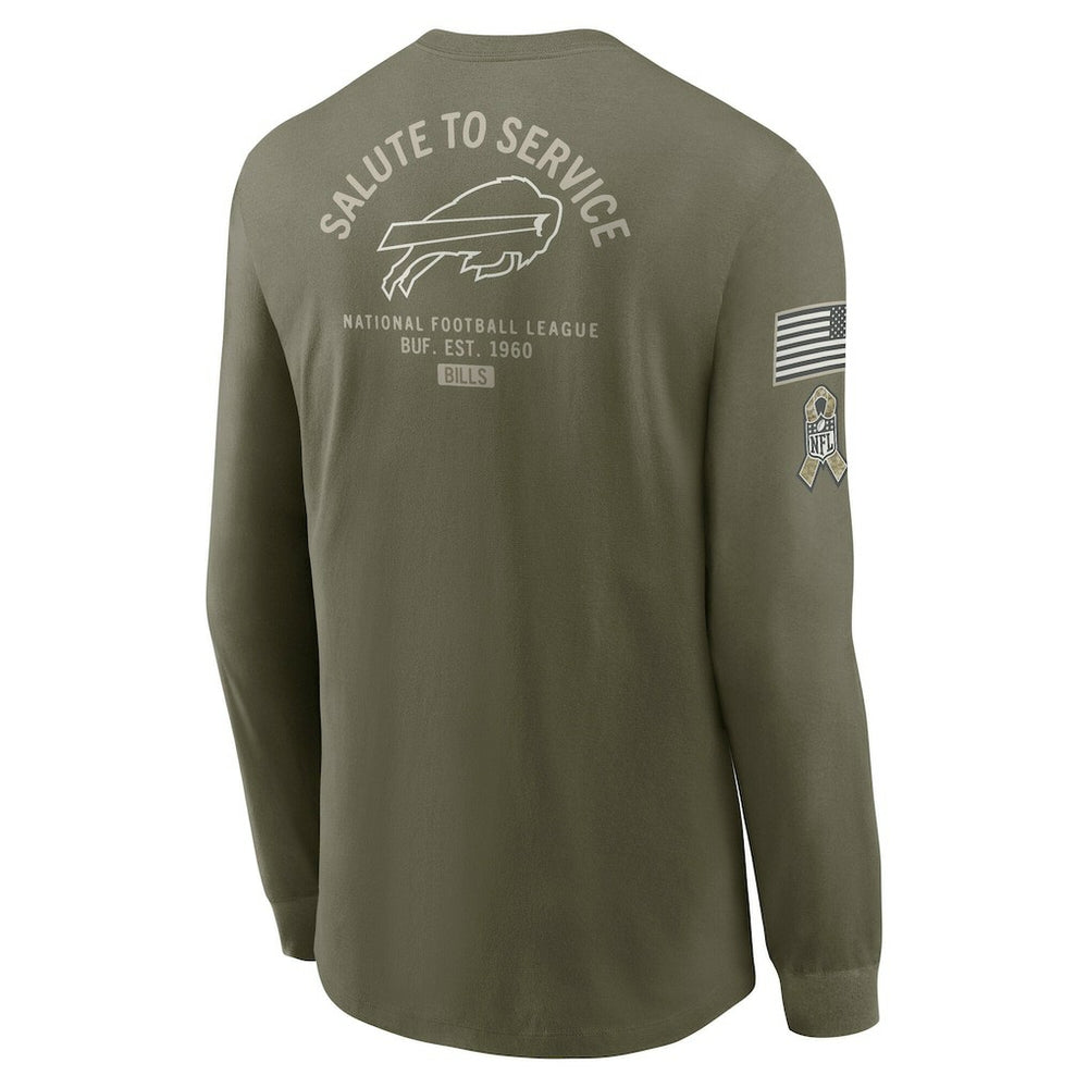 Buffalo Bills 2025 Salute to Service Sideline Long Sleeve T-Shirt - Olive T-shirts