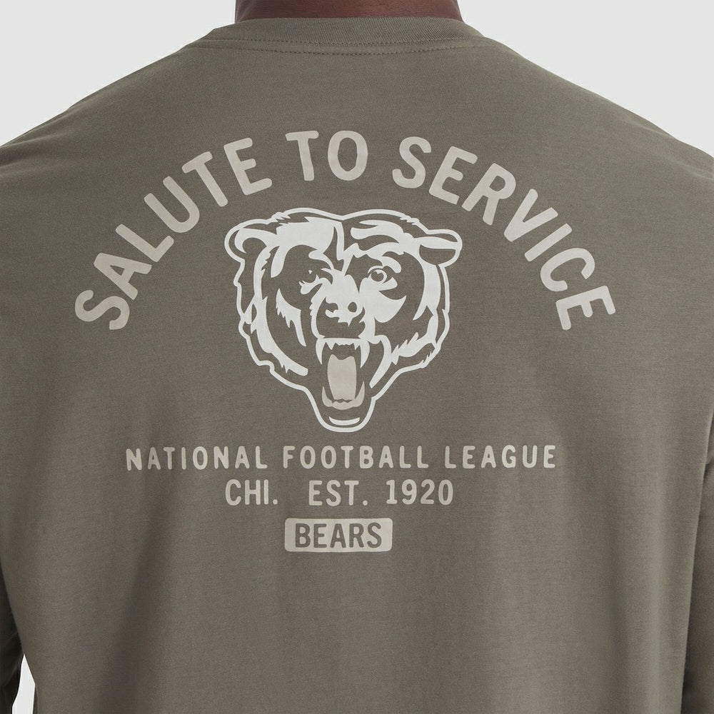 Chicago Bears 2025 Salute to Service Sideline Long Sleeve T-Shirt - Olive T-shirts