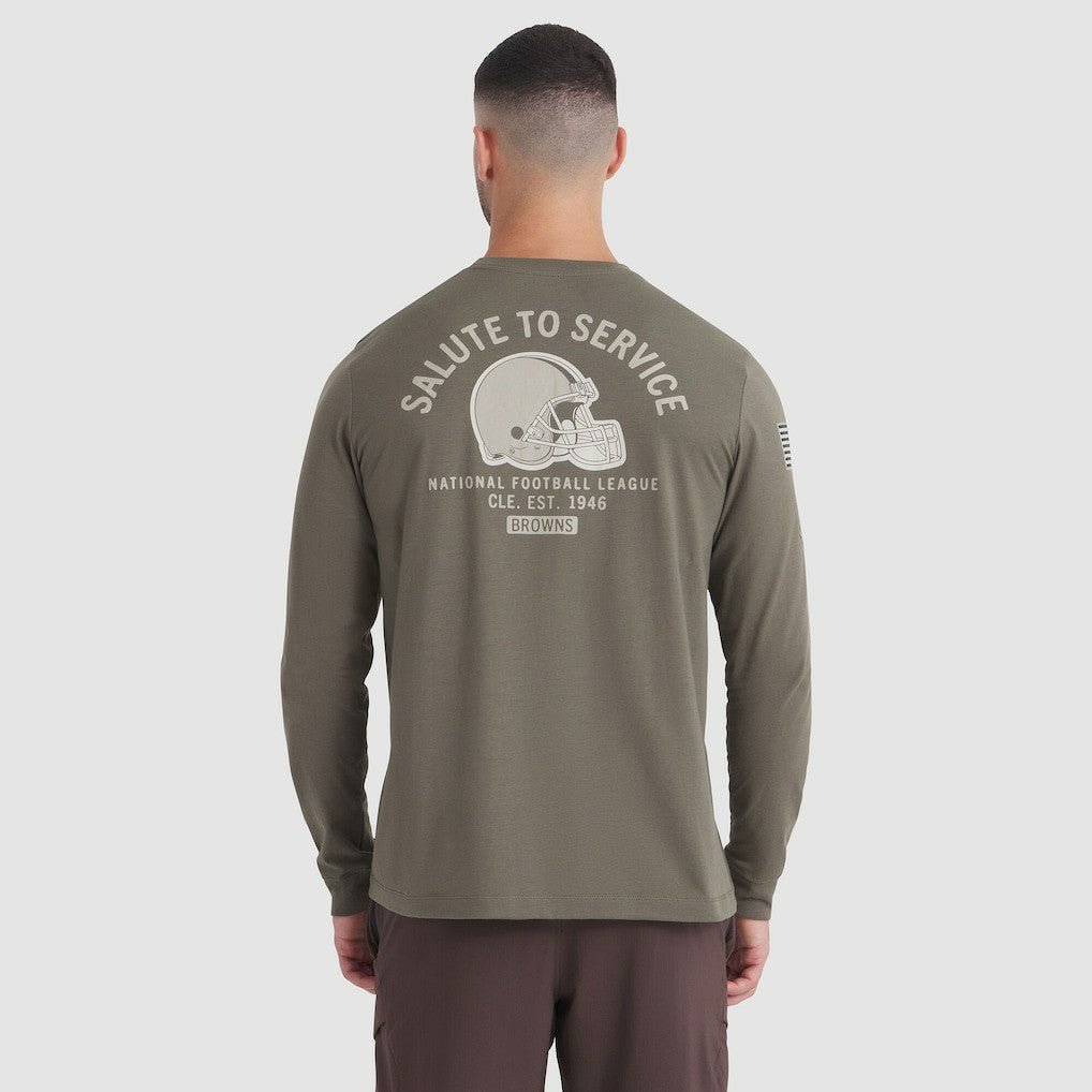 Cleveland Browns 2025 Salute to Service Sideline Long Sleeve T-Shirt - Olive T-shirts