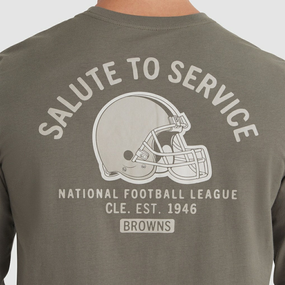 Cleveland Browns 2025 Salute to Service Sideline Long Sleeve T-Shirt - Olive T-shirts