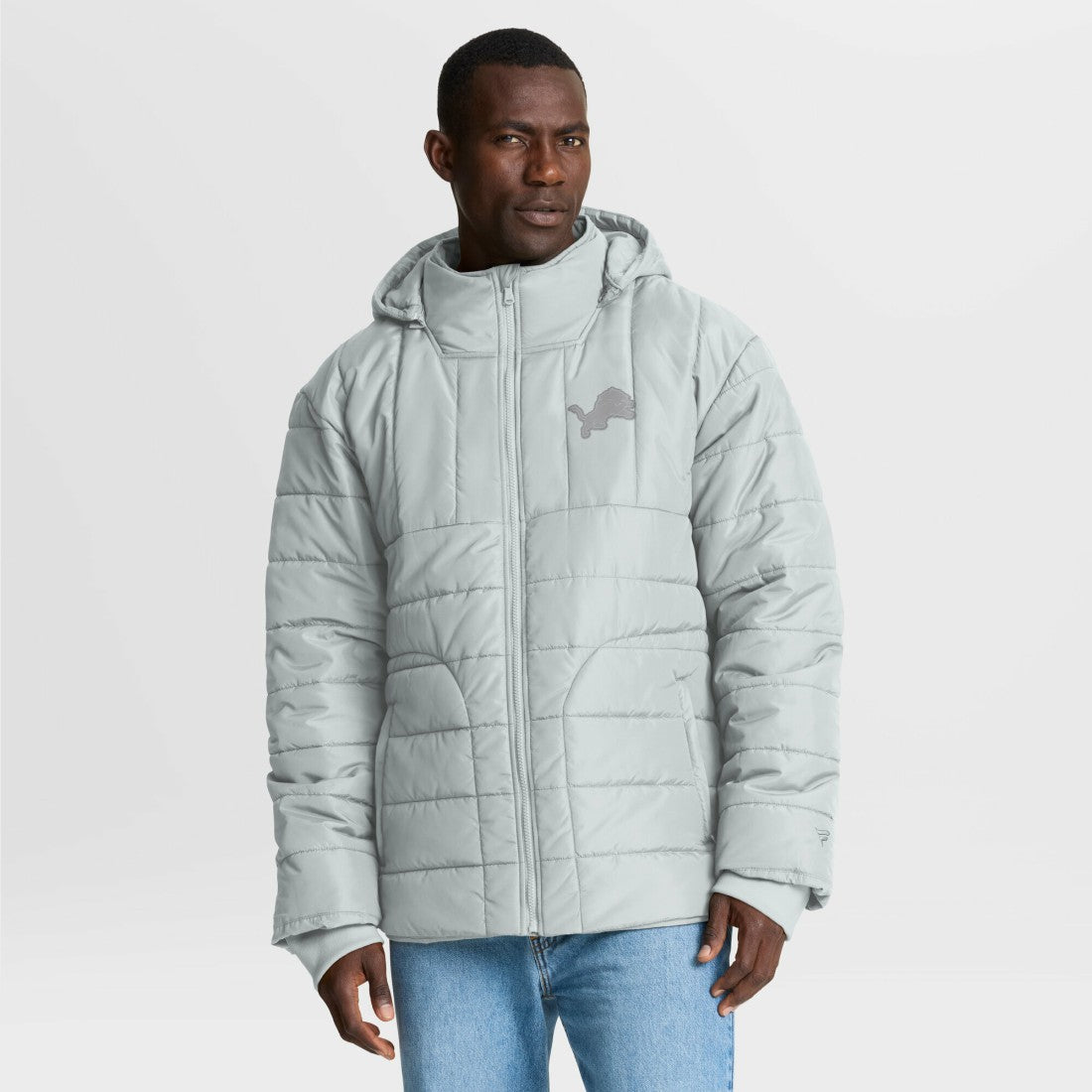 Detroit Lions Full-Zip Hooded Jacket - Gray Jackets