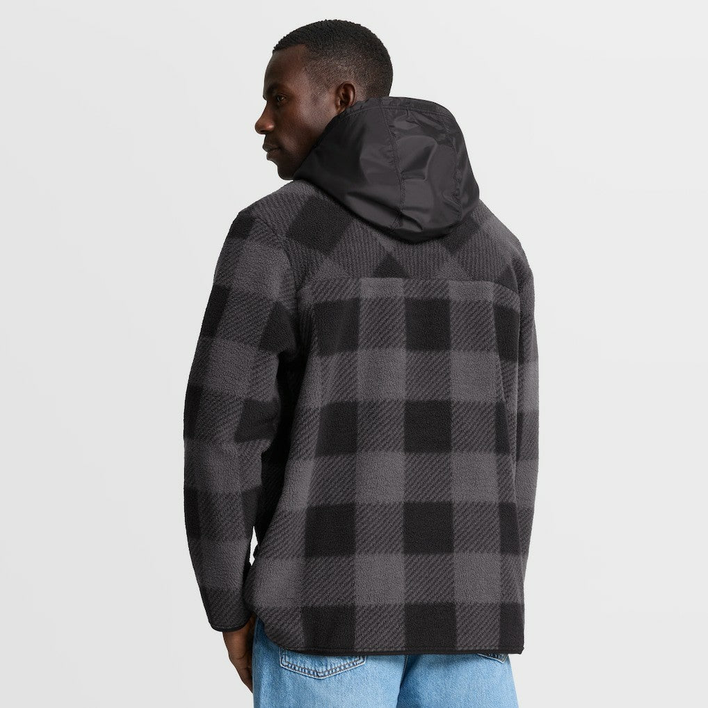 San Francisco 49ers Elements Plaid Polar Fleece Quarter-Zip Hoodie - Black Hoodies